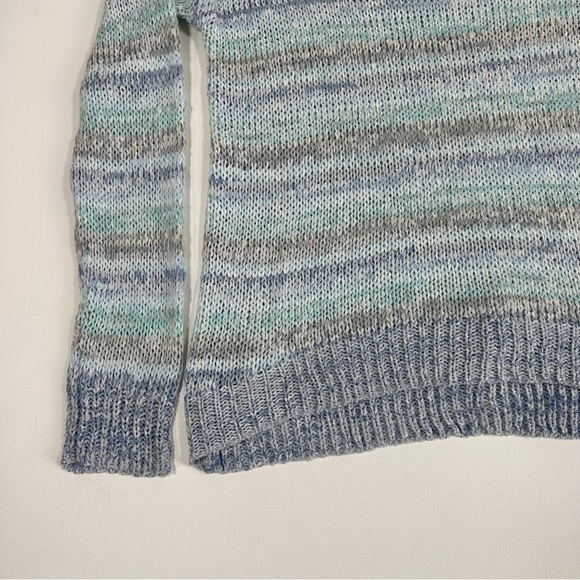 Carolyn Taylor Womens Chunky Knit Pastel Coastal Color block Sweater Size XL - Picture 2 of 7